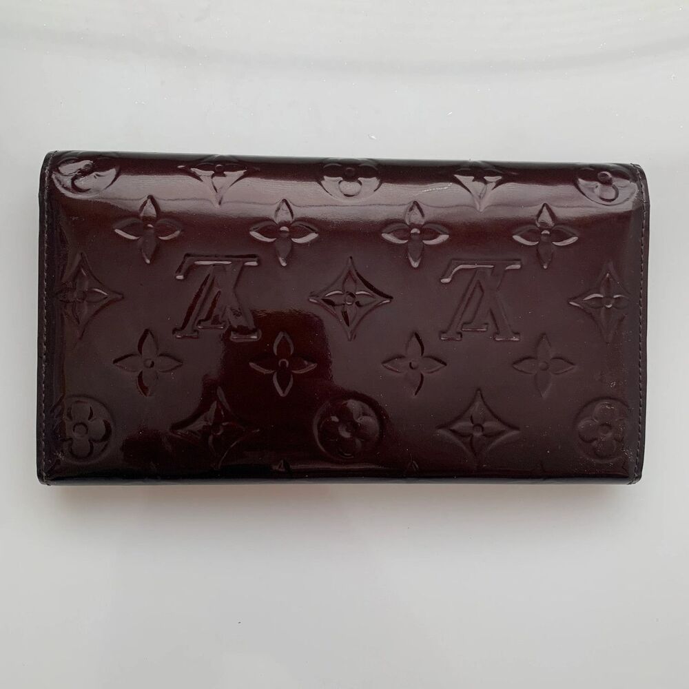 Louis Vuitton vernis patent Leather amarante long wallet tn0191 authentic with - Picture 6 of 9